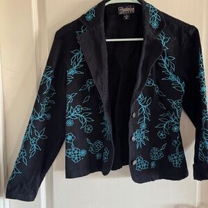 Cattlelac Ranch Black Western Embroidered Jacket – Size M